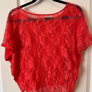 Bright Orange Lace crop top